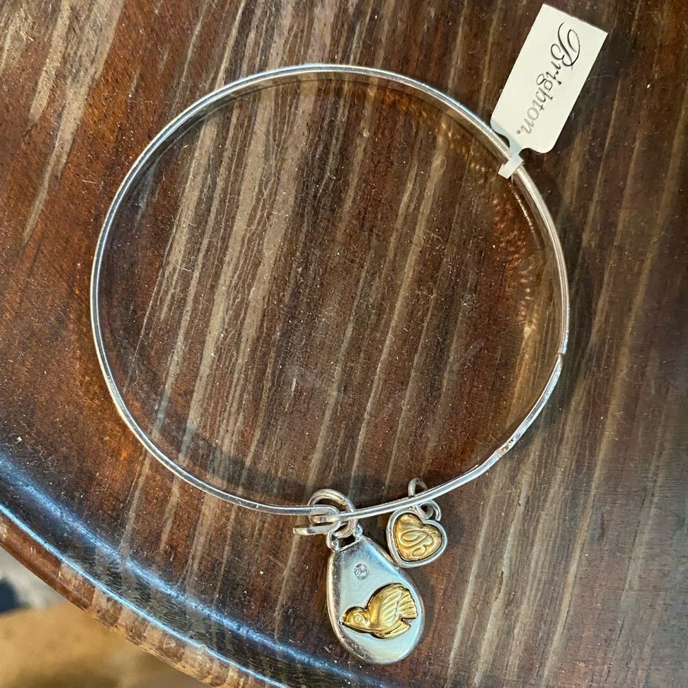 New‎ Brighton Art & Soul "Peace on Earth" Charm Silver Plated Bangle Bracelet - Picture 6 of 6